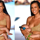 Mara Martin walks the Sports Illustrated runway with her baby.